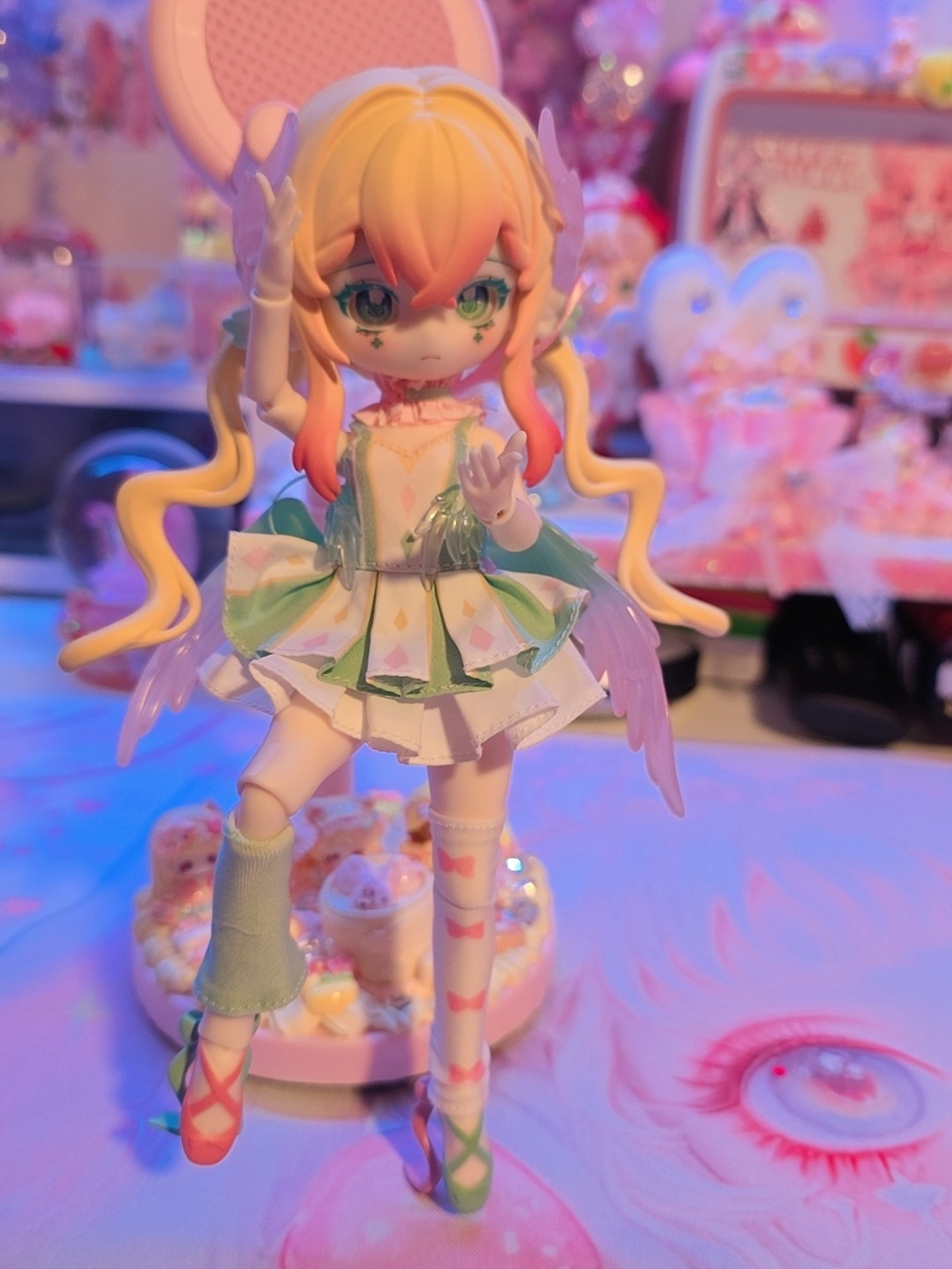 Pastel Fairy Doll with Mint & Pink Dress